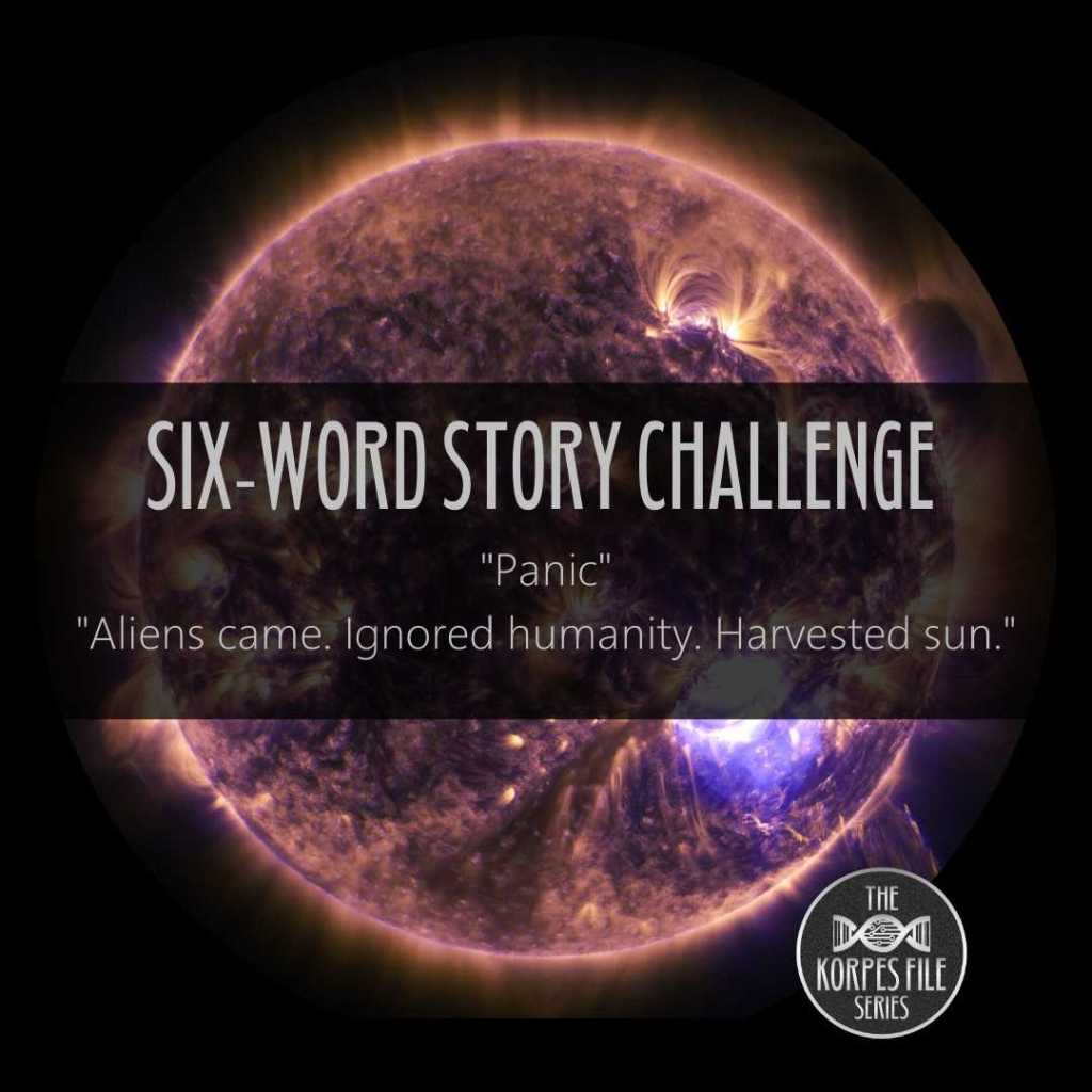 An image of our sun filmed with a blue filter. Six-word story challenge: "Panic" - "Aliens came. Ignored humanity. Harvested sun."